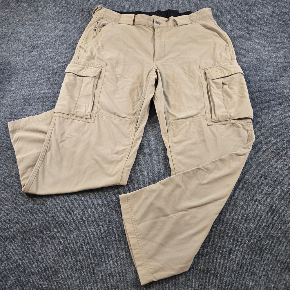 Duluth Trading Co Dry on the Fly Cargos Mens L x 30 Tan Khaki Nylon Gorpcore